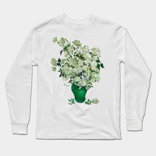 White roses by Vincent Van Gogh Long Sleeve T-Shirt